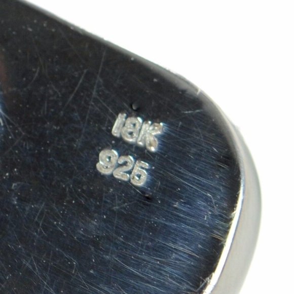 SeidenGang Solid 925 Sterling Silver & 18K Gold Cuff Bracelet - Picture 8 of 8